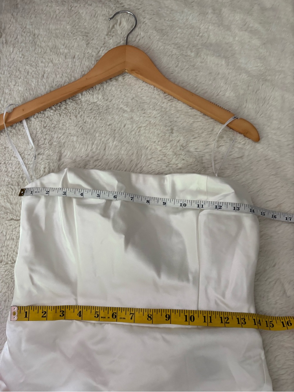 Lulus Soiree Hour White Satin Strapless Bow Mini Dress Size Medium Bachelorette - Picture 6 of 10